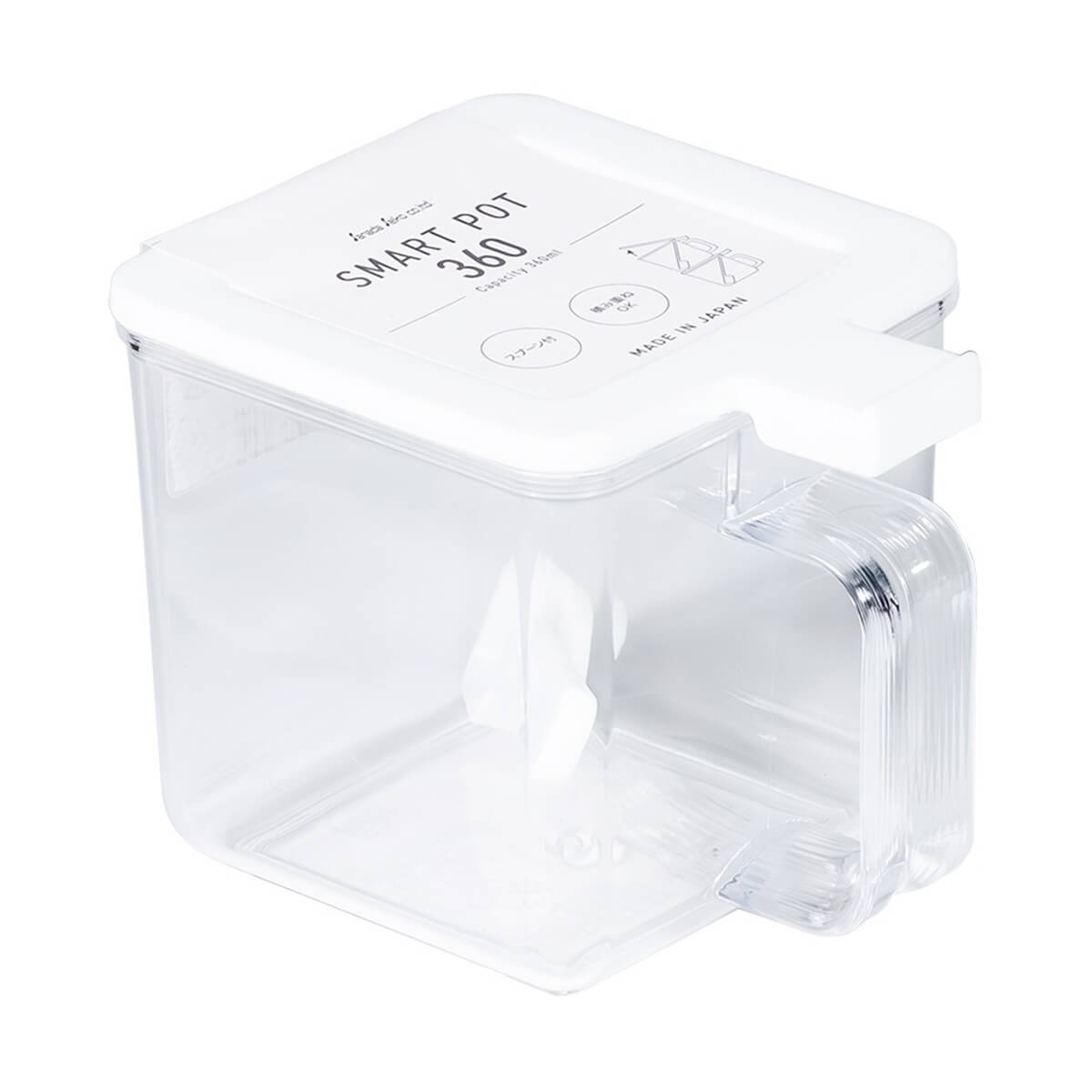 【まとめ買い】調味料入れ スマートポット360(スプーン付) ホワイト 0775/347807
