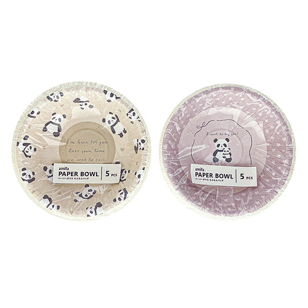 【まとめ買い】紙ボウル ペーパーボウル 5P もふもふパンダ 0356/349330