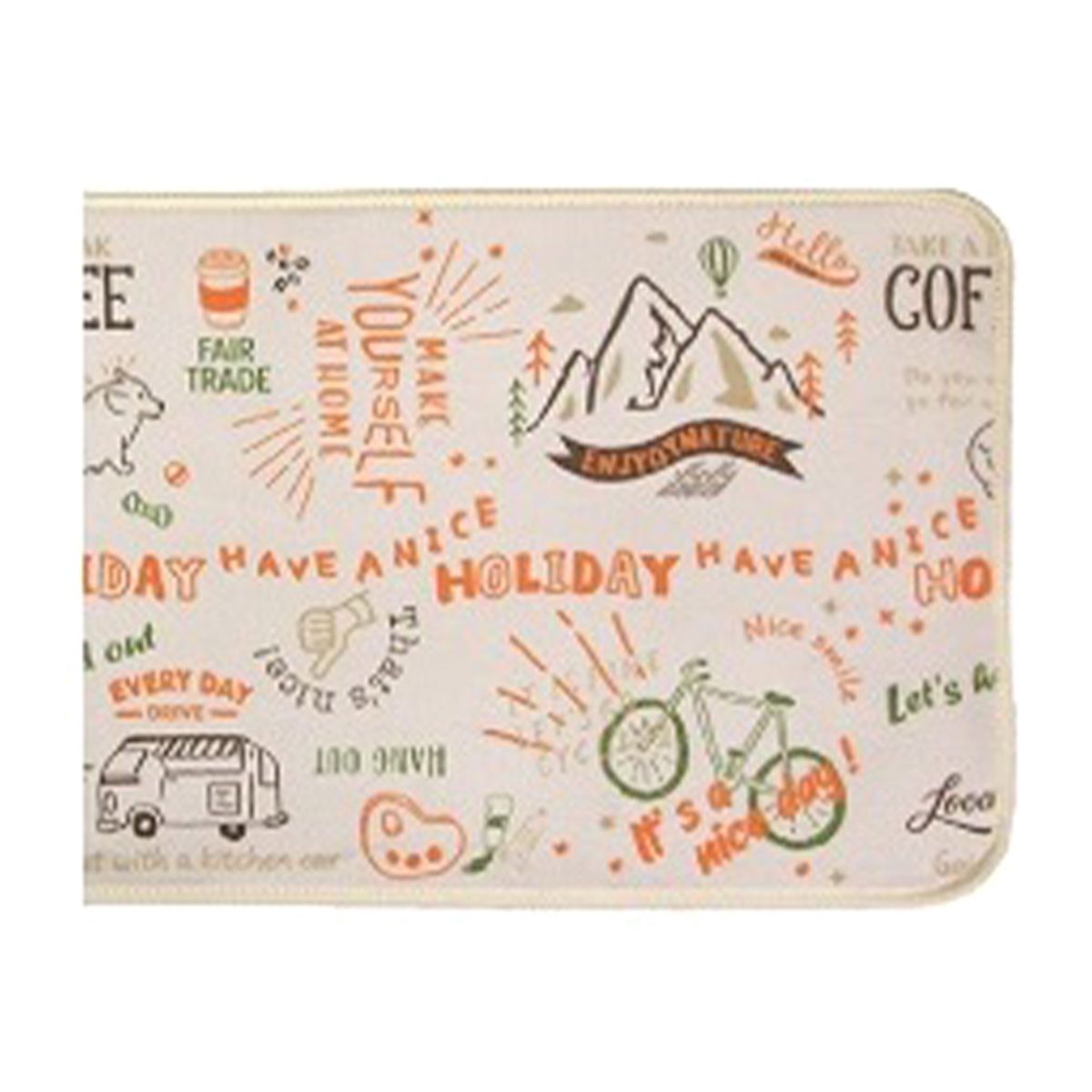 【まとめ買い】ロゴプリントキッチンマット グレッシュホワイト 1447/350816