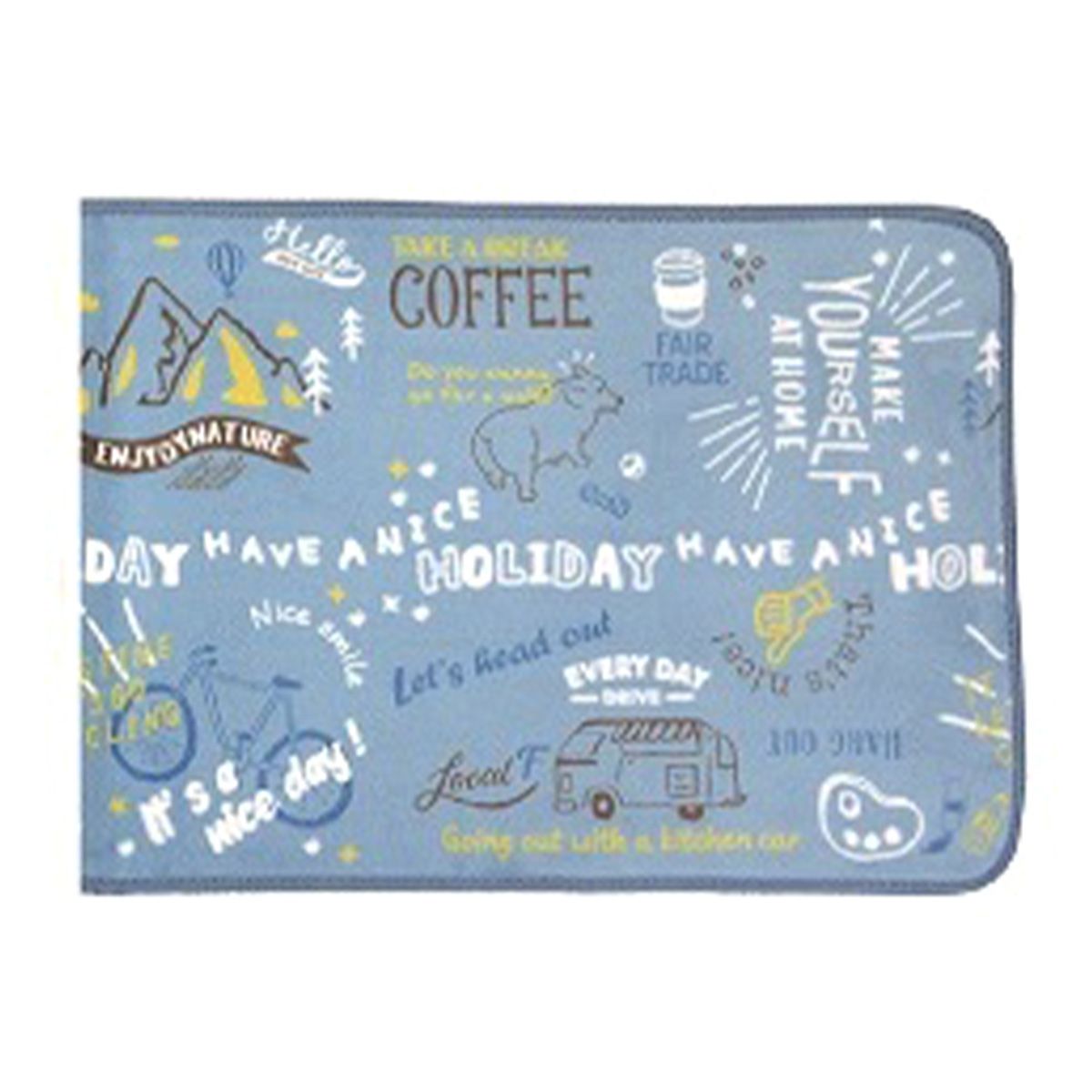 【まとめ買い】ロゴプリントキッチンマット ブルー 1447/350817