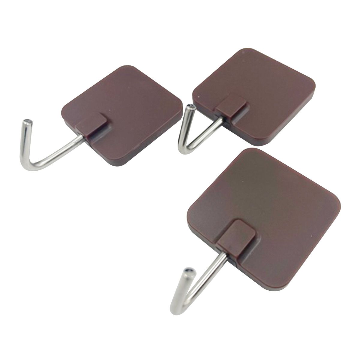 【まとめ買い】粘着フック 中 3個 ブラウン 0459/351094