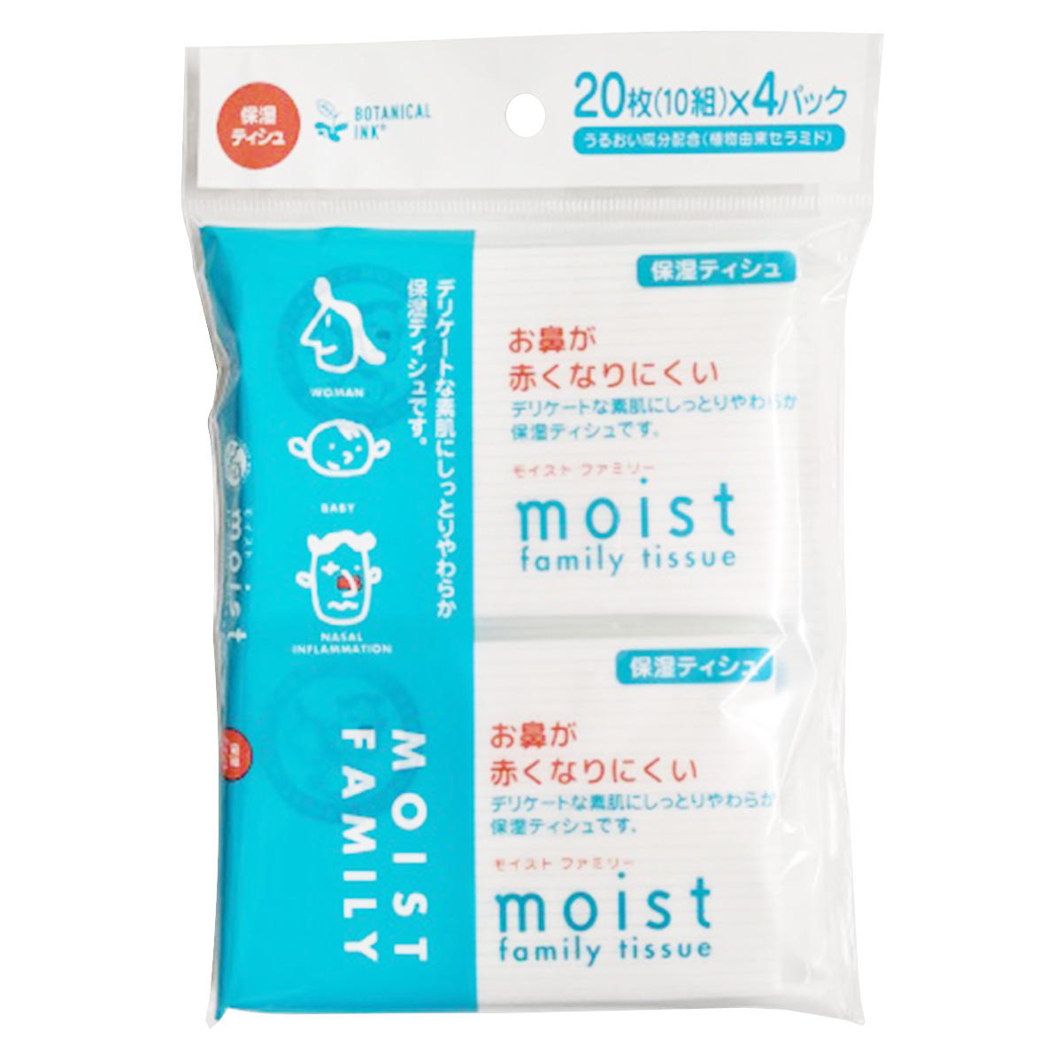 【まとめ買い】保湿 ポケットティッシュ4P(モイストファミリ-)0692/351437