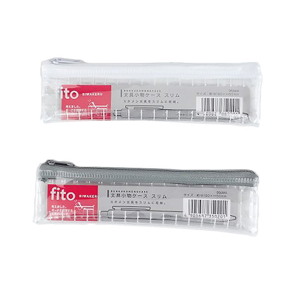 【まとめ買い】透明ポーチ 文具小物ケース スリム 約18x5cm 0459/352030