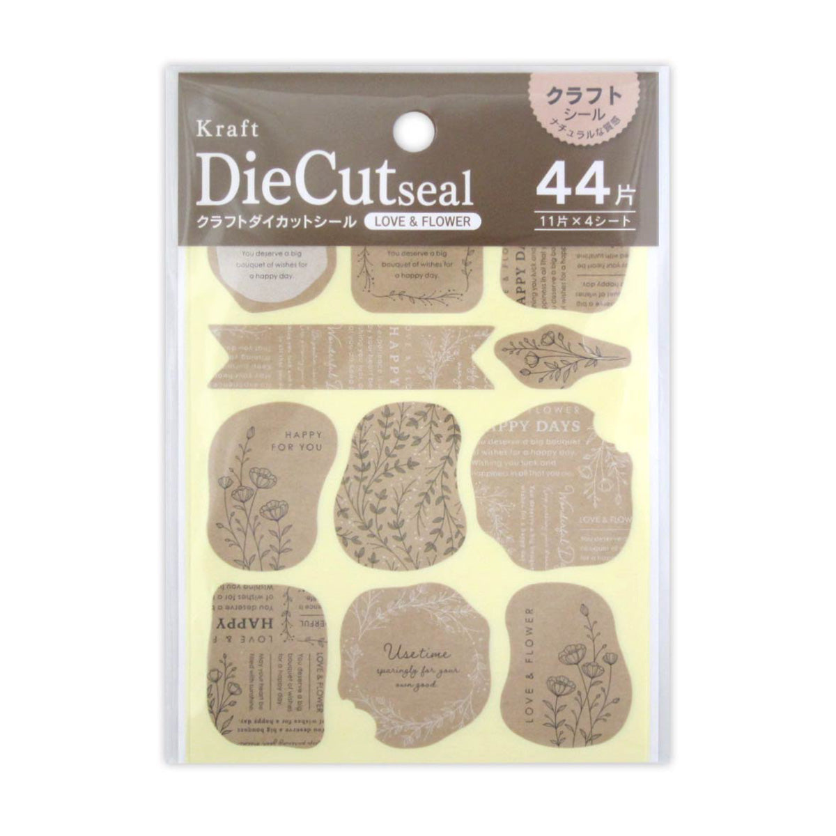 【まとめ買い】クラフトダイカットシール ラブ&フラワー 44片 0915/352090