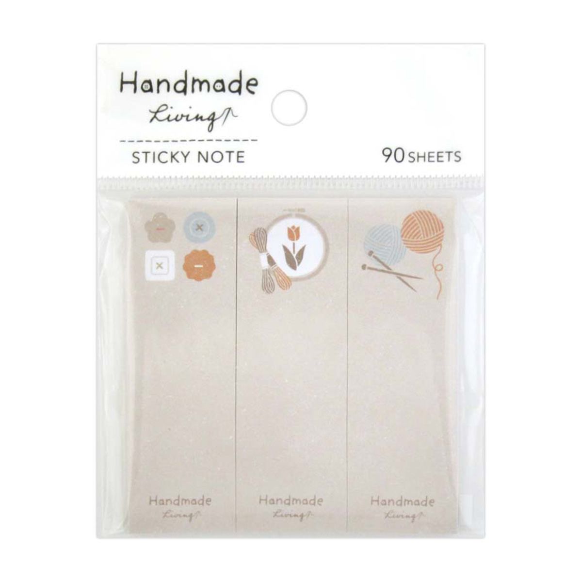 【まとめ買い】付箋 ハンドメイドリビング 30枚 3本入 0915/352107
