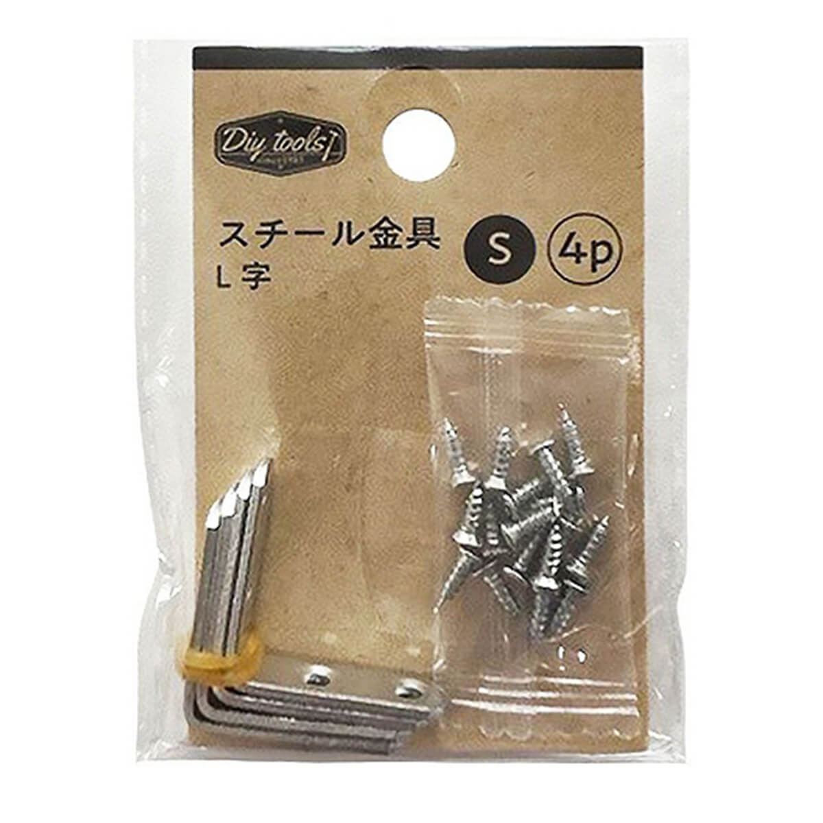 【まとめ買い】スチール金具 L字 S 4P 0948/355173