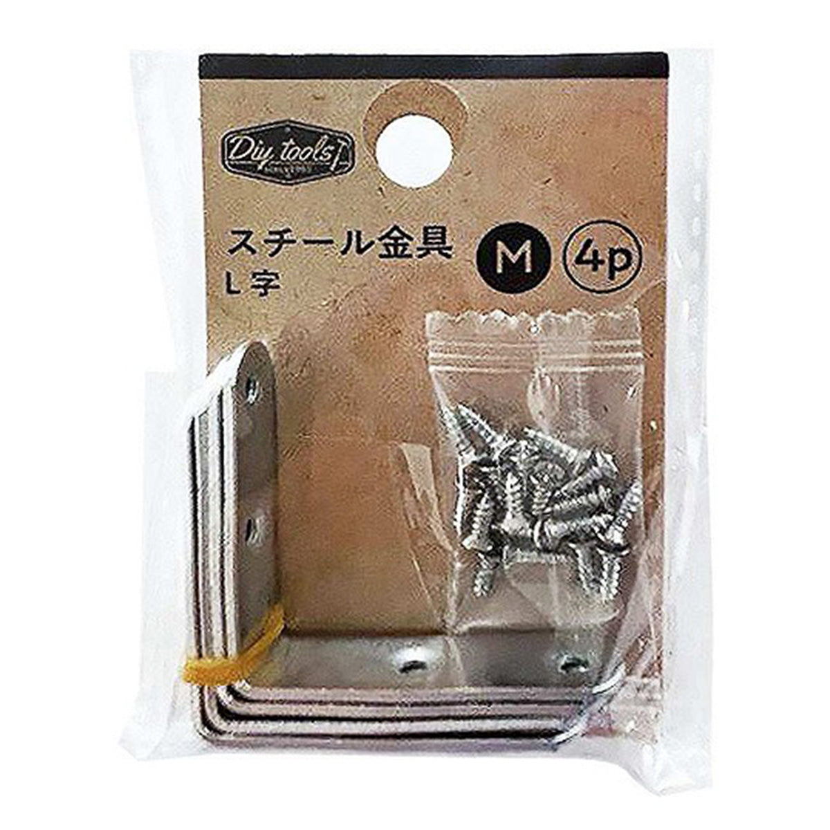 【まとめ買い】スチール金具 L字 M 4P 0948/355174
