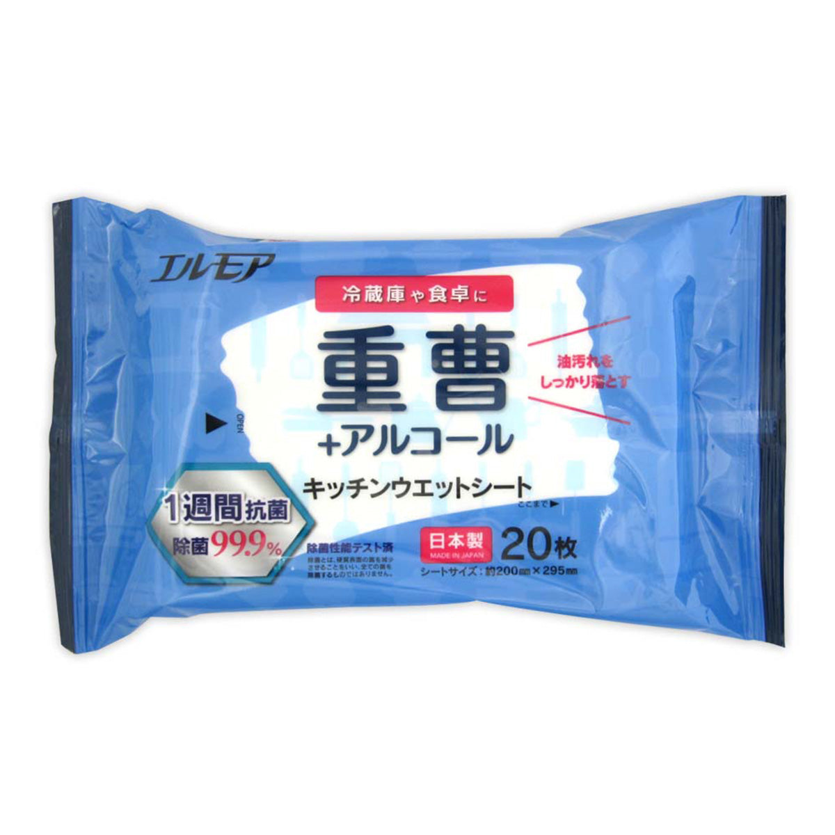 【まとめ買い】エルモア 重曹 キッチンウェットシート 20枚 0915/355692