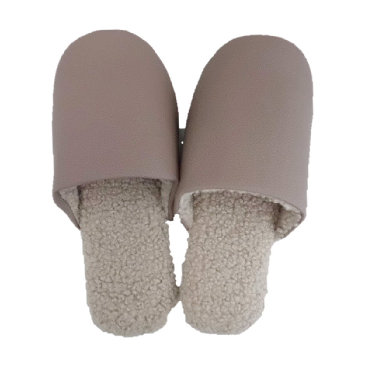 【まとめ買い】スリッパ モコモコ 合皮ボア素材 ルームスリッパ ベージュ 23?25cm 9001/356181