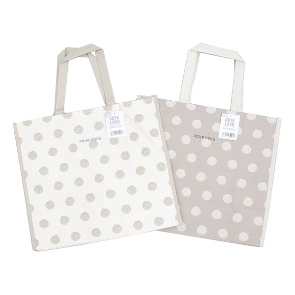 【まとめ買い】収納バッグ 買い物バッグ PPバッグ ドット柄 M 1523/356208