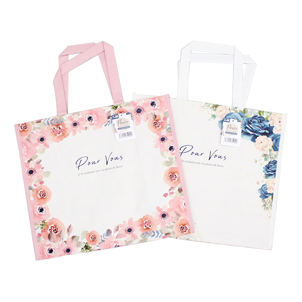 【まとめ買い】収納バッグ 買い物バッグ PPバッグ フラワー M 1523/356209