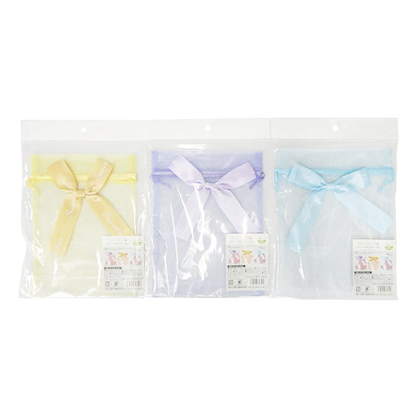 【まとめ買い】リボン付きシースルー 巾着型ギフトバッグ 1P M 0603/356764