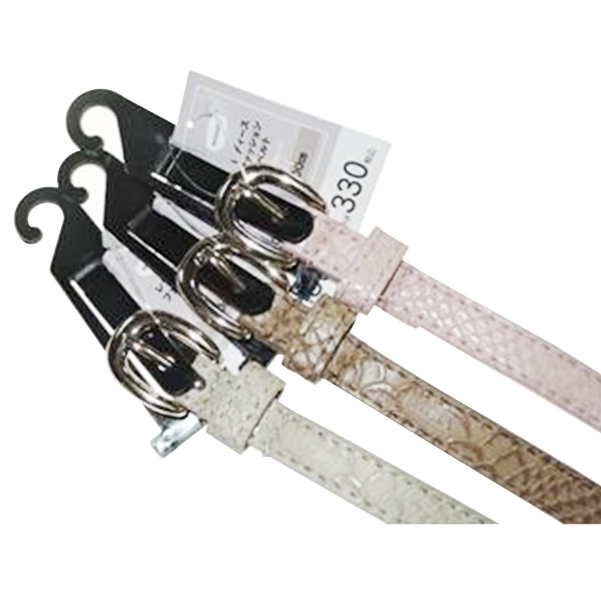 【まとめ買い】ベルト レディースベルト くすみカラー 型押しスリム /ZK-285 0533/357397