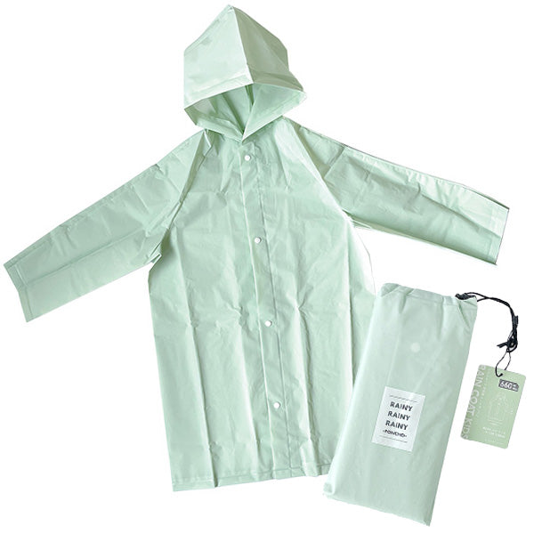 【まとめ買い】レインコート レインウェア雨具 雨合羽 コンパクト簡易 収納袋付 キッズ用 子供用 モスグリーン フリーサイズ 1523/357577