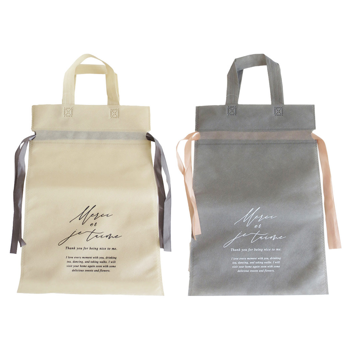 【まとめ買い】不織布バッグ ハンドル付 フレンチフローラ 0356/357598