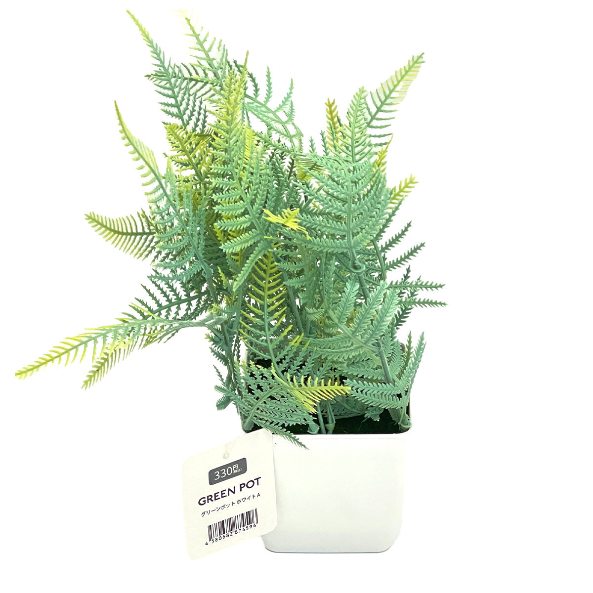 【まとめ買い】鉢花 グリーンポット ホワイト A/ペルシア草 造花 フェイクグリーン 1523/357732
