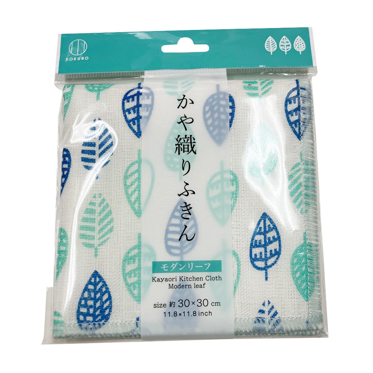【まとめ買い】かや織りふきん モダンリーフ 0520/358090