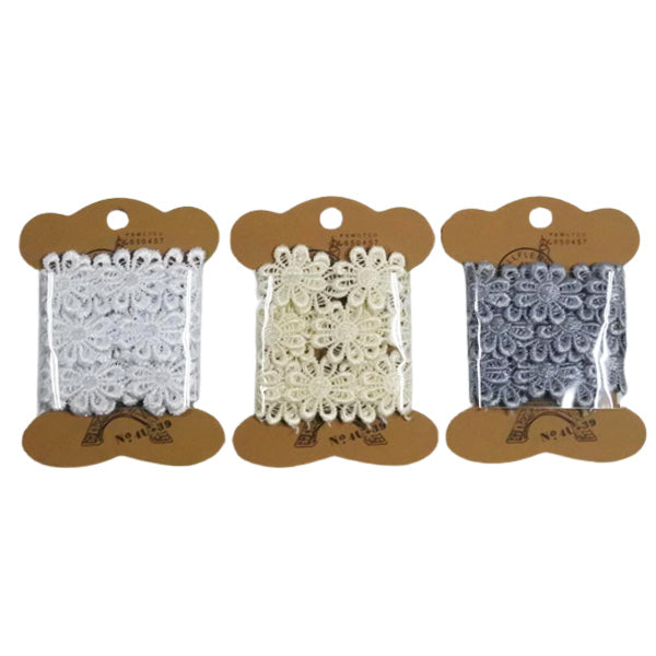 【まとめ買い】フラワーモチーフレース1m 0890/358516