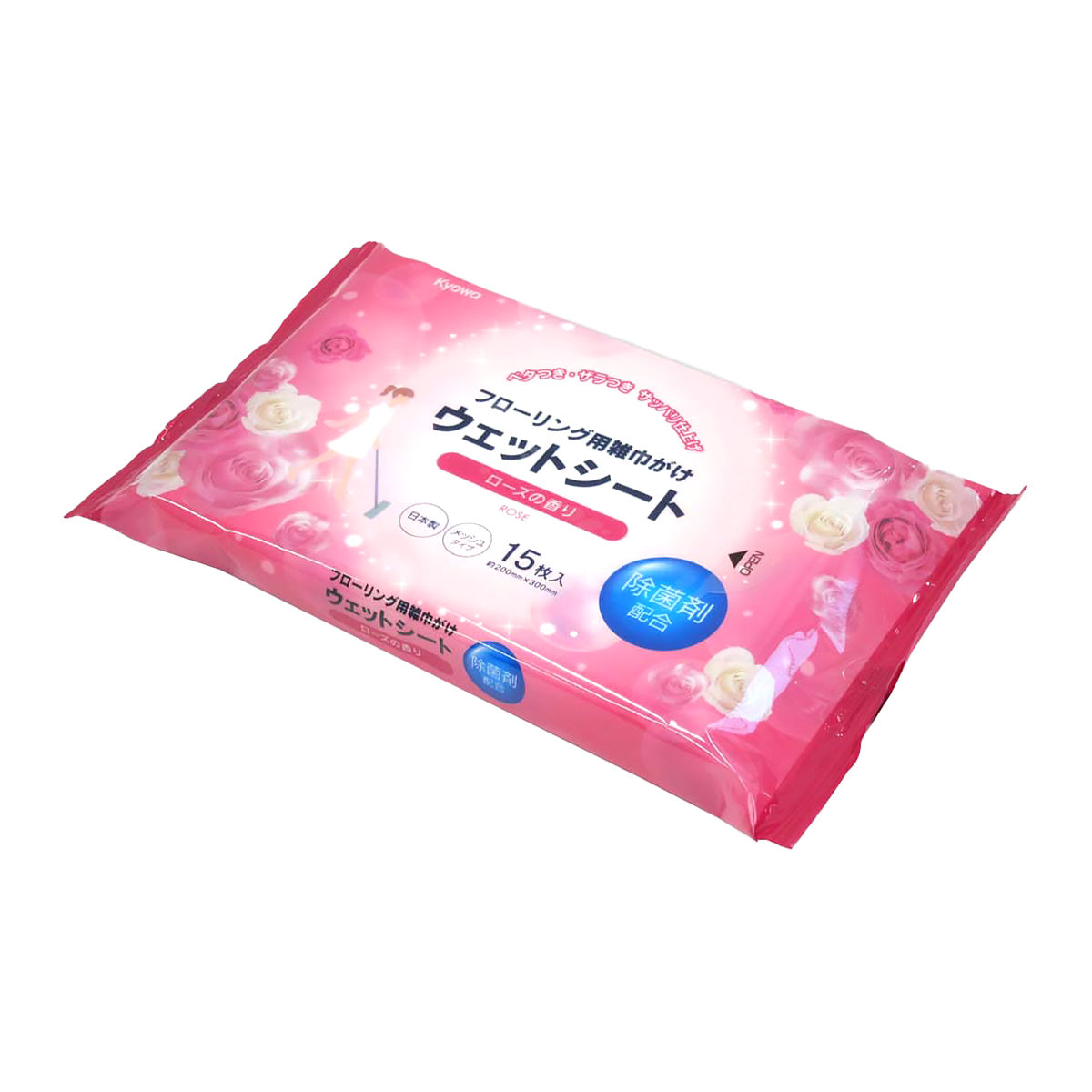 【まとめ買い】床拭きシート ウェットシート フローリング用ウエットシート ローズの香り 15枚 0915/358664