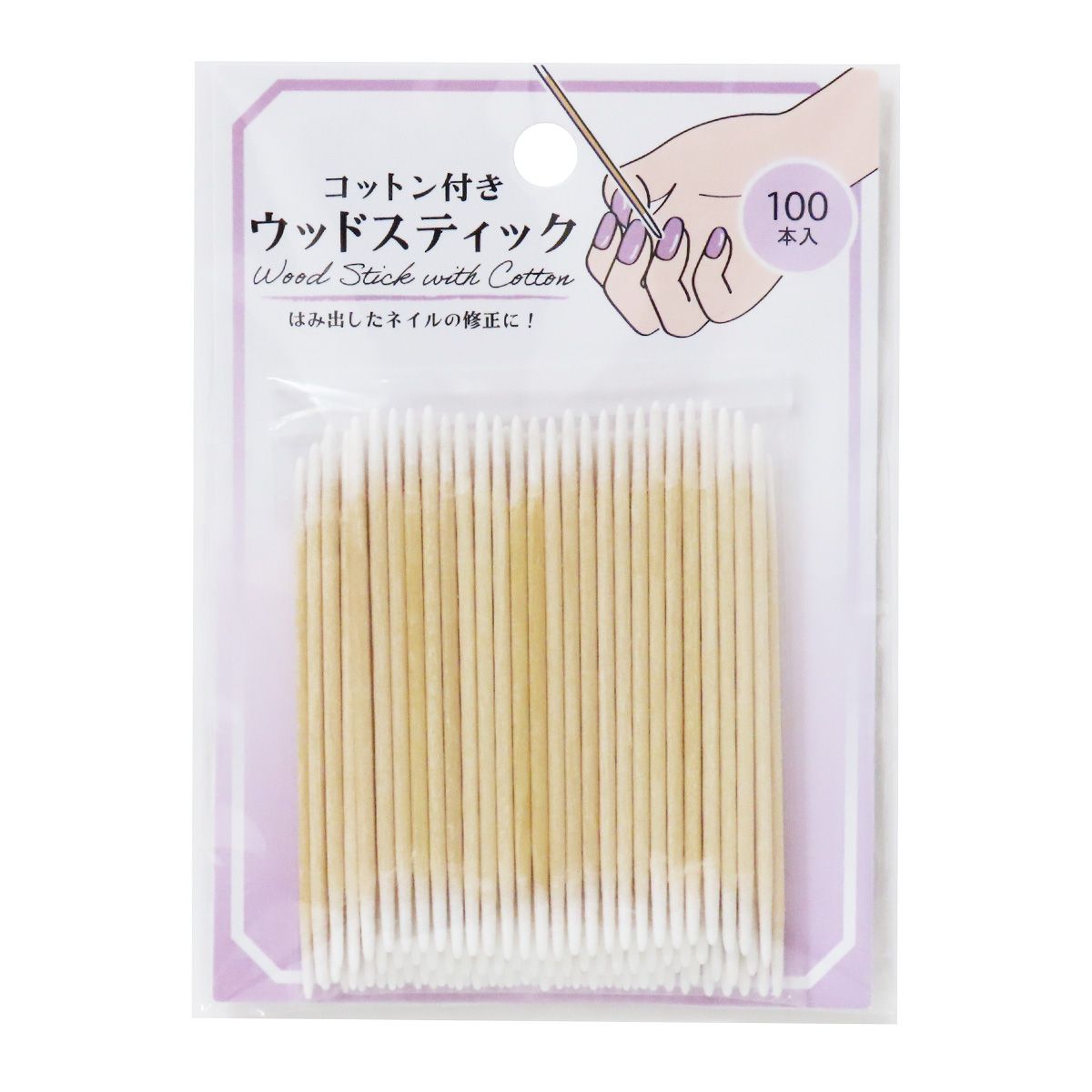 【まとめ買い】コットン付きウッドスティック100本 0490/359240