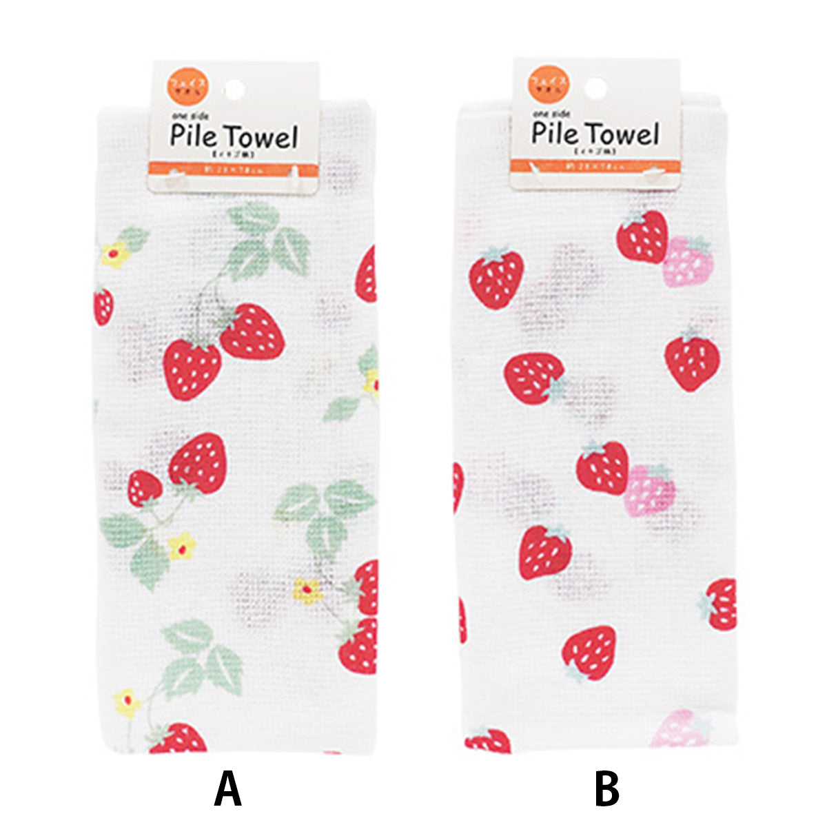 まとめ買い】タオル 片面パイル フェイスタオル イチゴ柄 28×70cm 0936