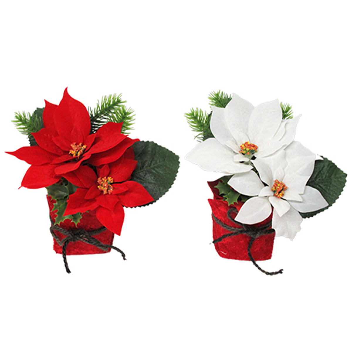 【まとめ買い】ポインセチアベロアラップポット0665/360556