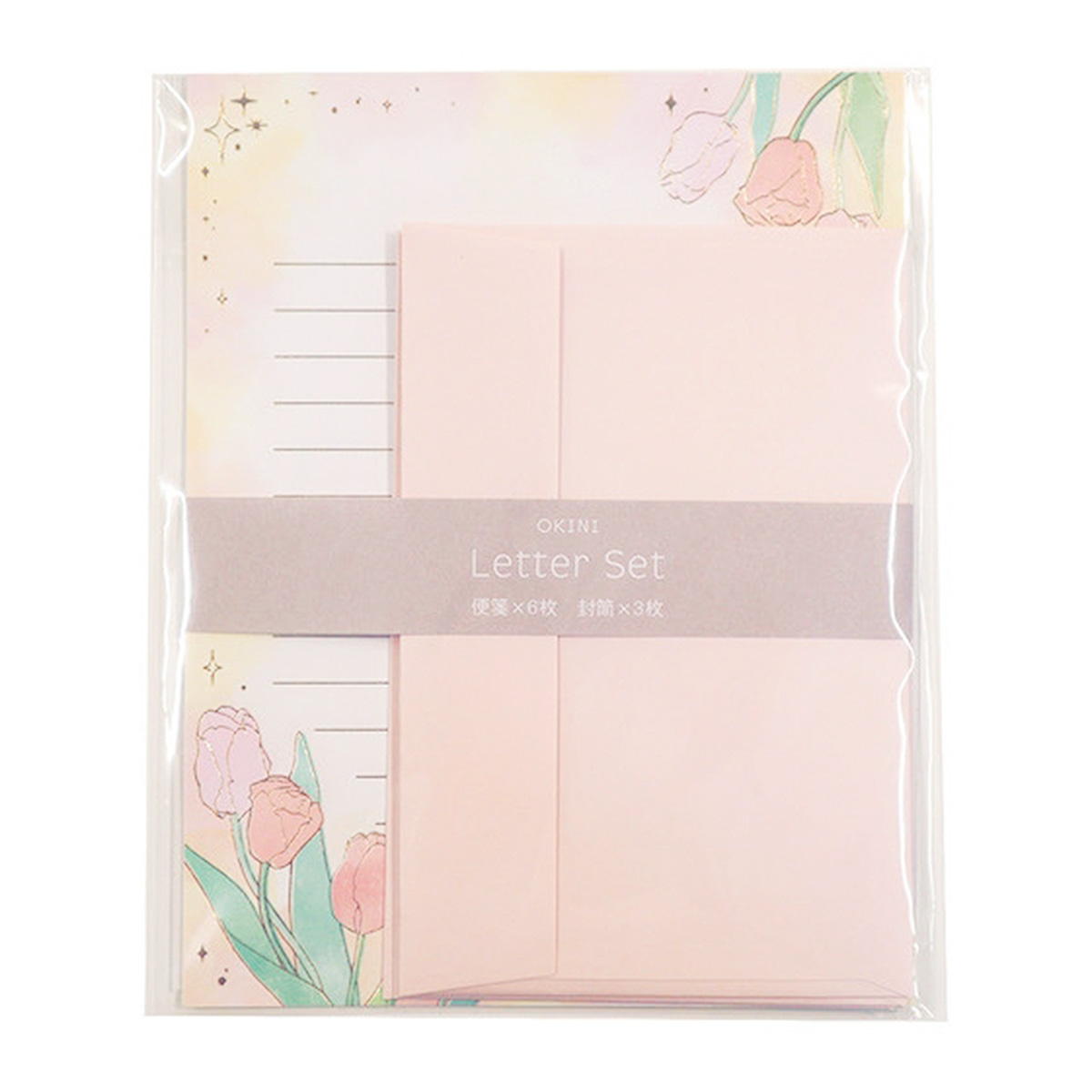 【まとめ買い】レターセット 箔押し 3セット チューリップ0911/361729