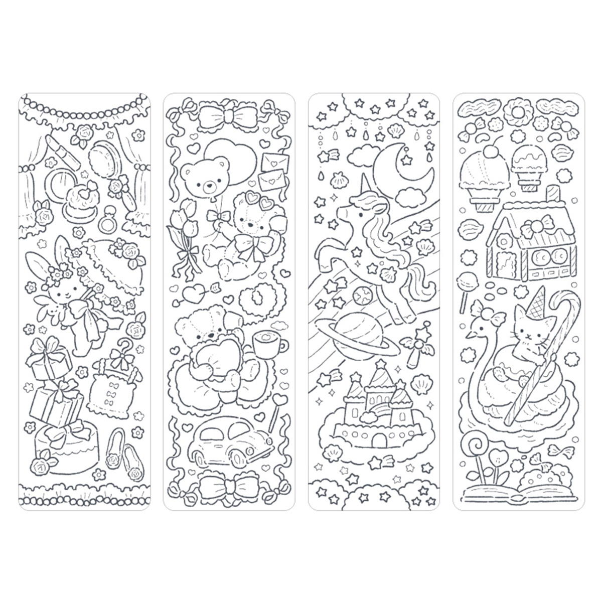 【まとめ買い】絵の具と筆付きぬりえ 4P スイートメルヘン0356/361777