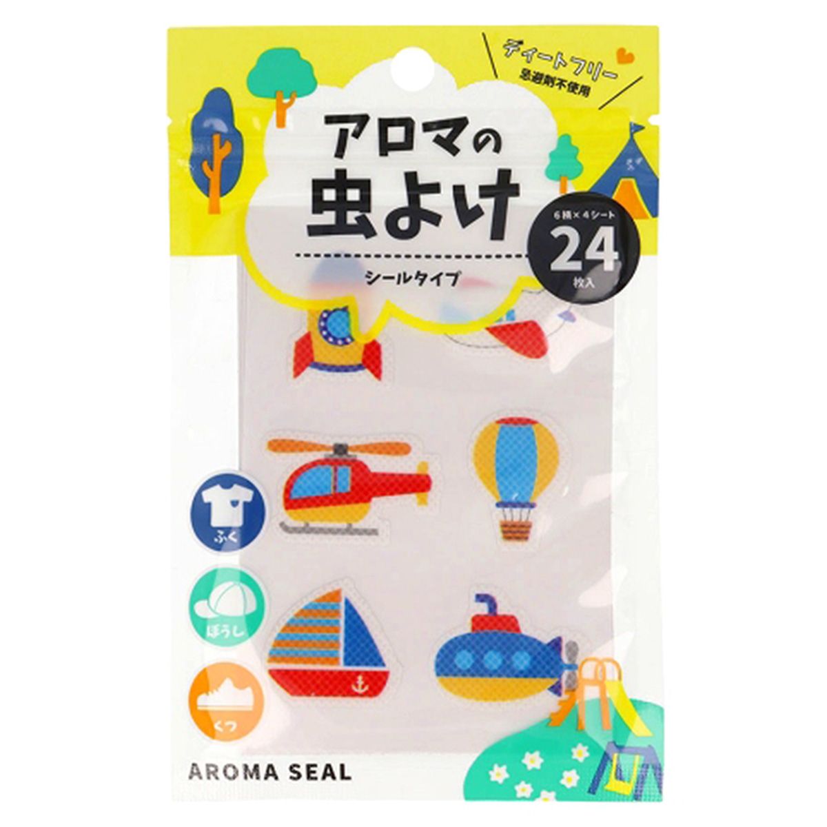 【まとめ買い】虫よけシール (のりもの 24枚) 9001/362861