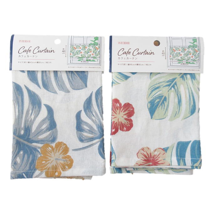 【まとめ買い】カフェカーテン モンステラ柄 0834/363014