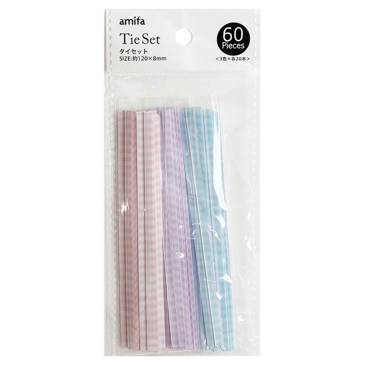 【まとめ買い】ラッピングタイ モール ギフトタイセット チェック柄 60本 0356/364412