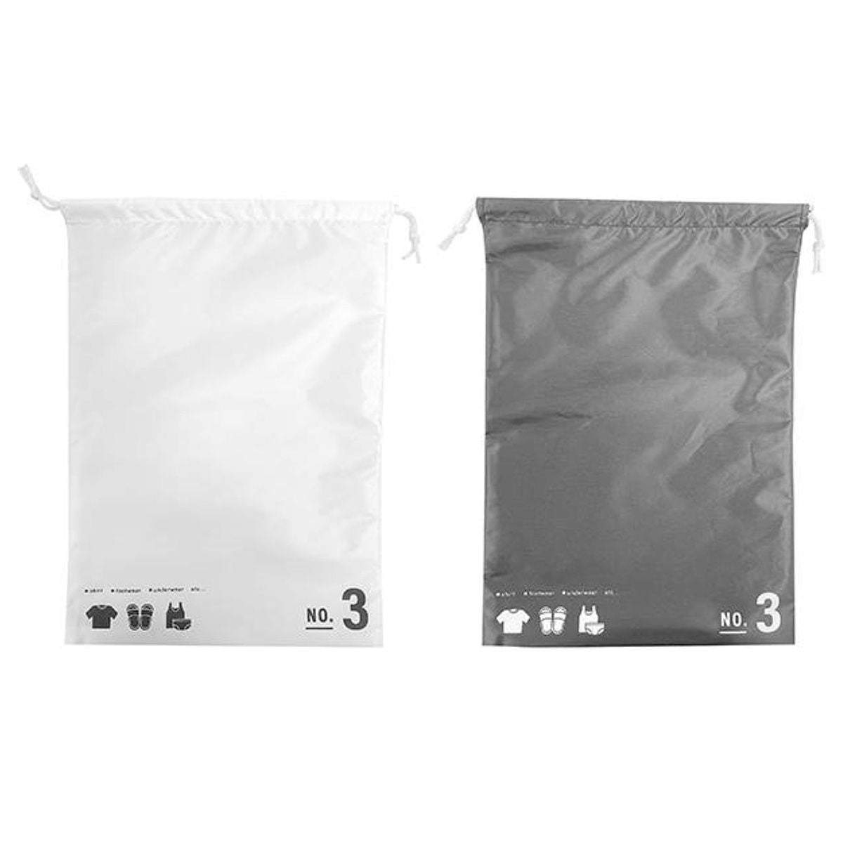 【まとめ買い】巾着袋 巾着ポーチ バッグインバッグ トラベルポーチ 巾着バッグ L モノトーン H38×W27cm 0808/365004