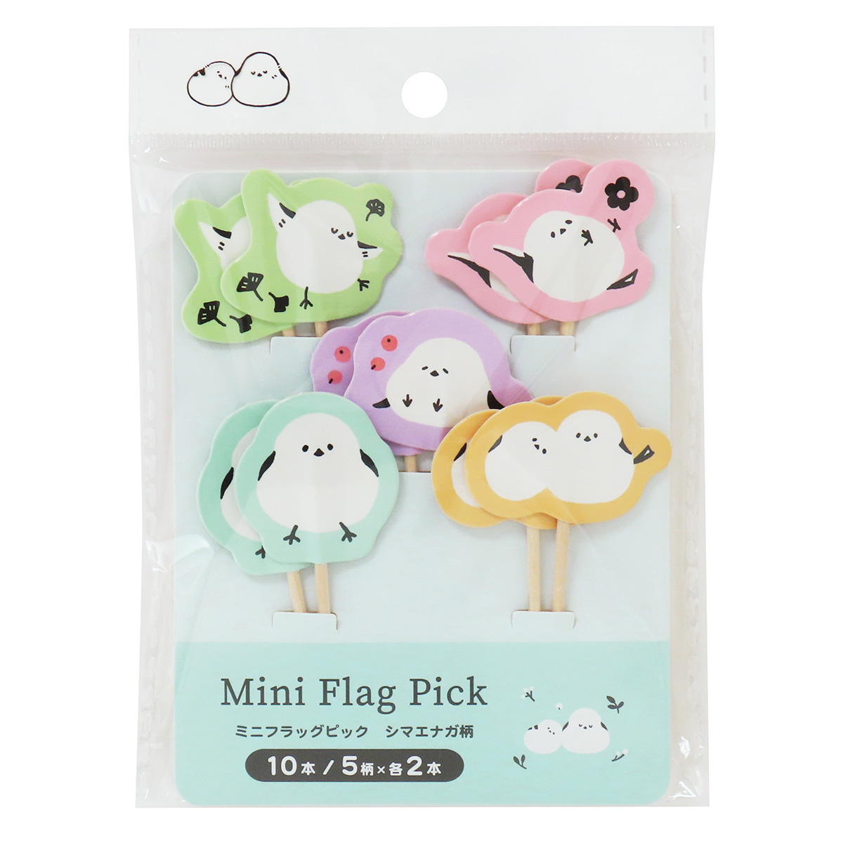 まとめ買い】ミニフラッグピック シマエナガ柄 10本0490/366095