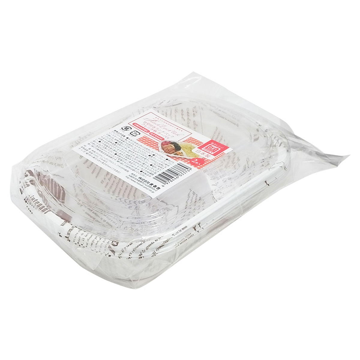 【まとめ買い】仕切付きランチパック フレンチ柄オーバル2枚0490/366307