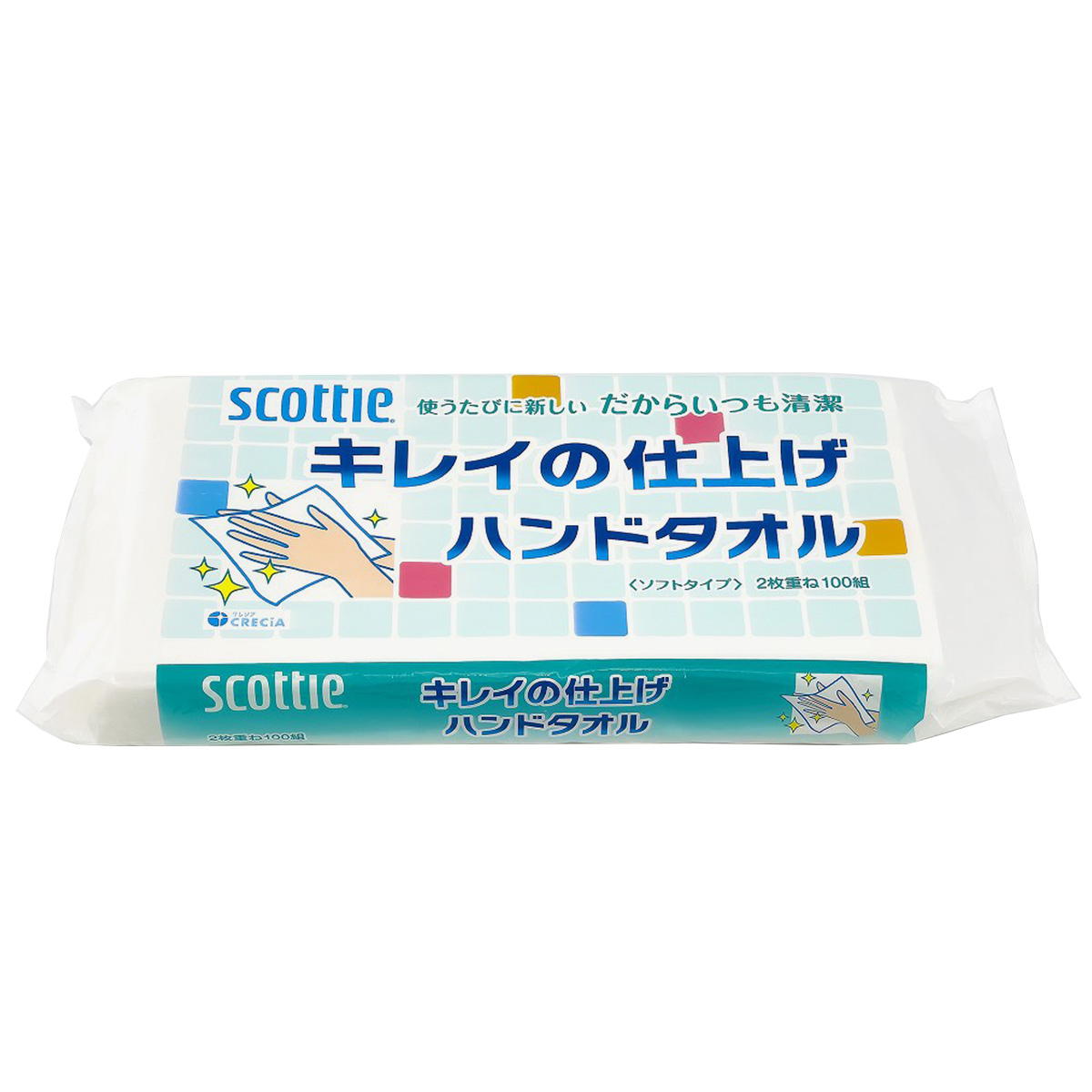 【まとめ買い】クレシア キレイの仕上げハンドタオル 100組1526/366332