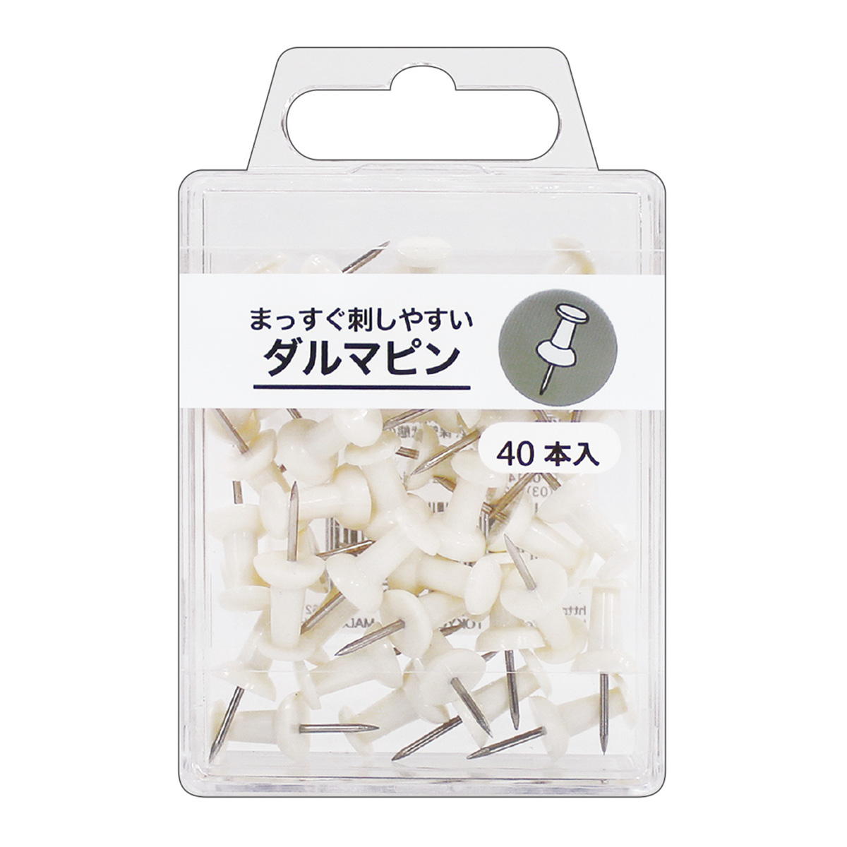 【まとめ買い】ダルマピン ホワイト 40本 0931/367084