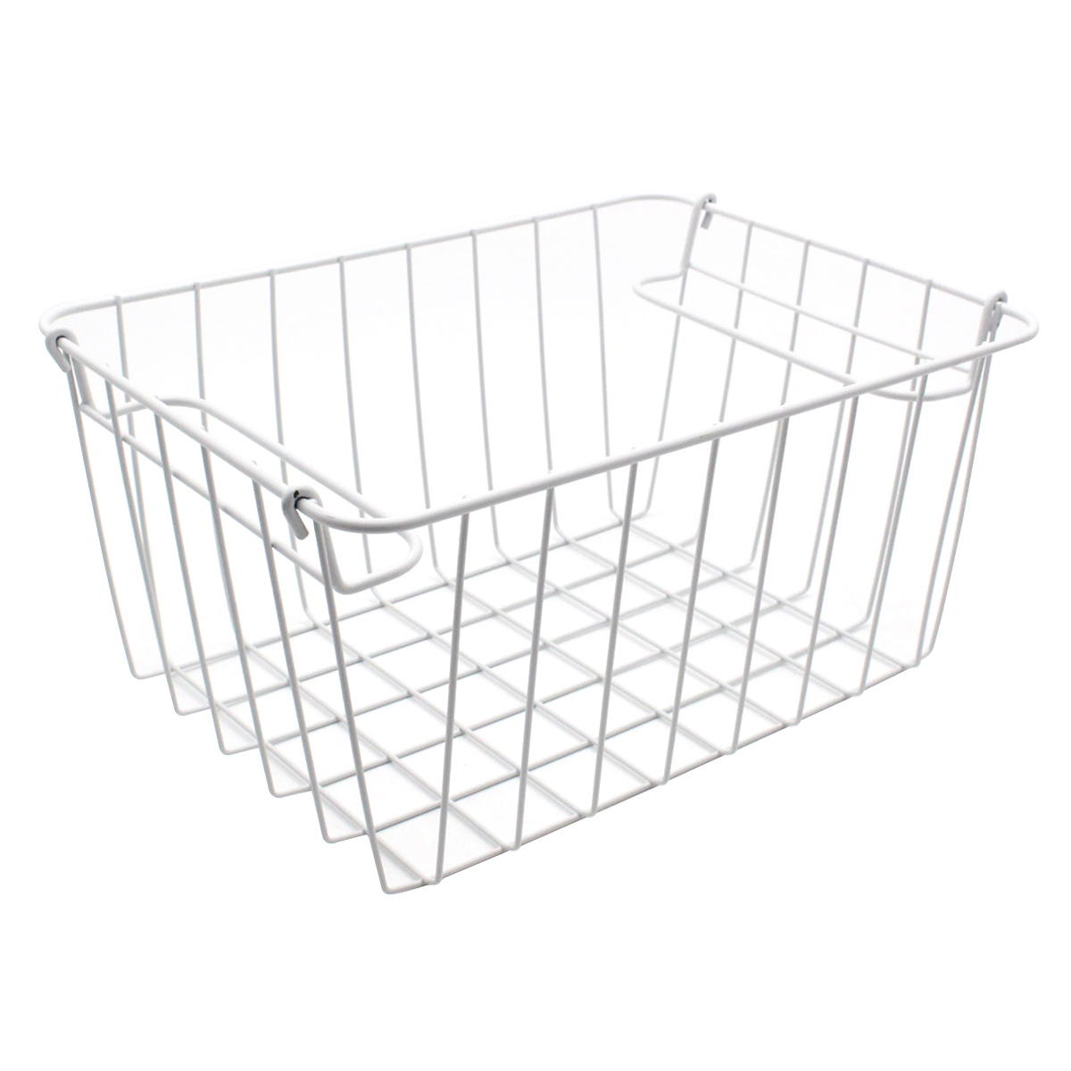 【まとめ買い】スタッキングワイヤーバスケット小(ホワイト)0330/367337