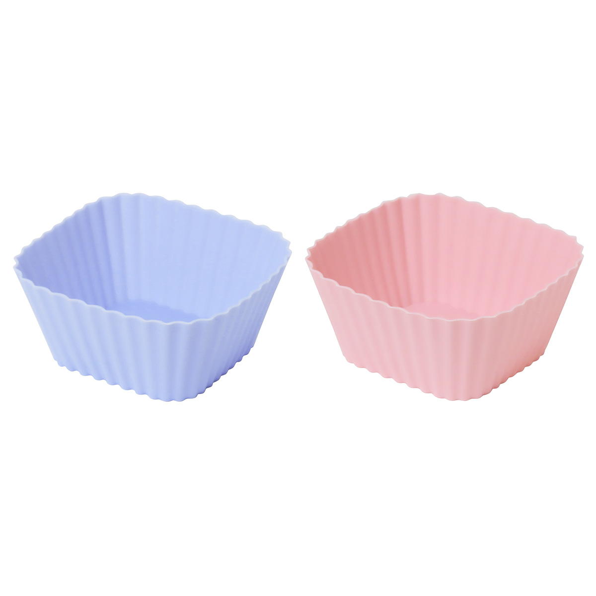 【まとめ買い】シリコーンおかずカップ くすみカラー角型2個0490/368304