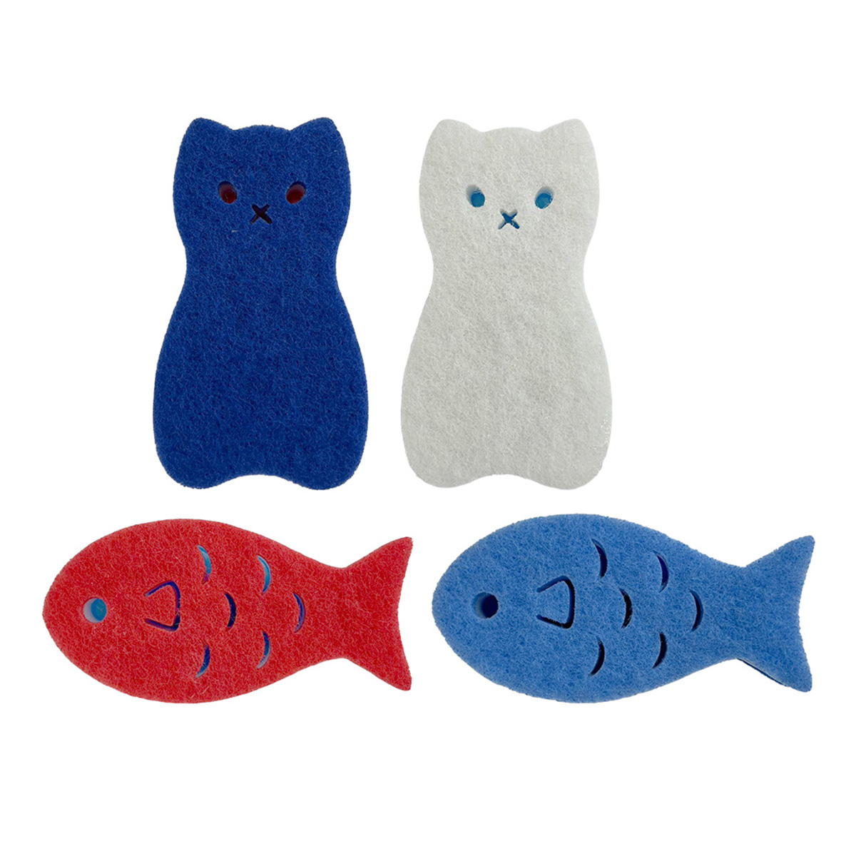 【まとめ買い】スポンジ4個 ネコ&フィッシュ 1625/368533