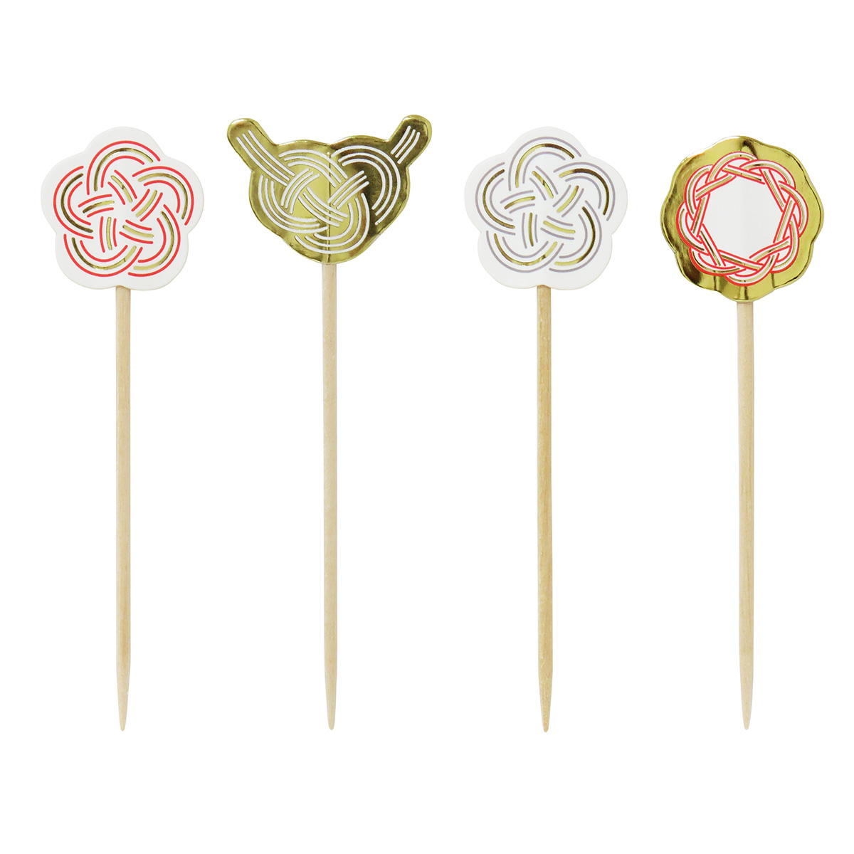 【まとめ買い】ロングフラッグピック水引柄8本0490/369833