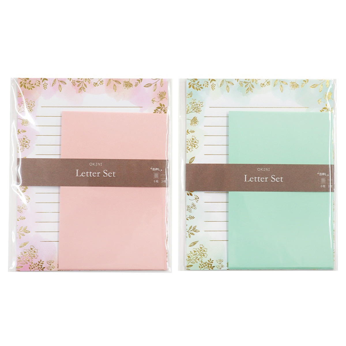 【まとめ買い】レターセット 箔押し 3セット ボタニカル 0911/370635