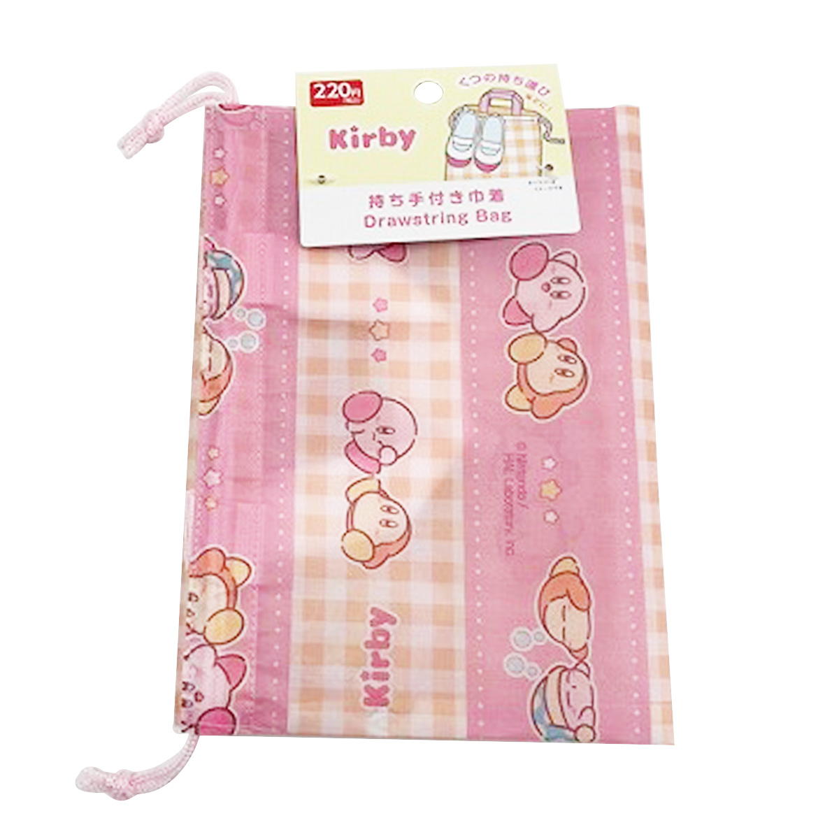 【まとめ買い】星のカービィ 持ち手付き巾着 チェック 0459/370663