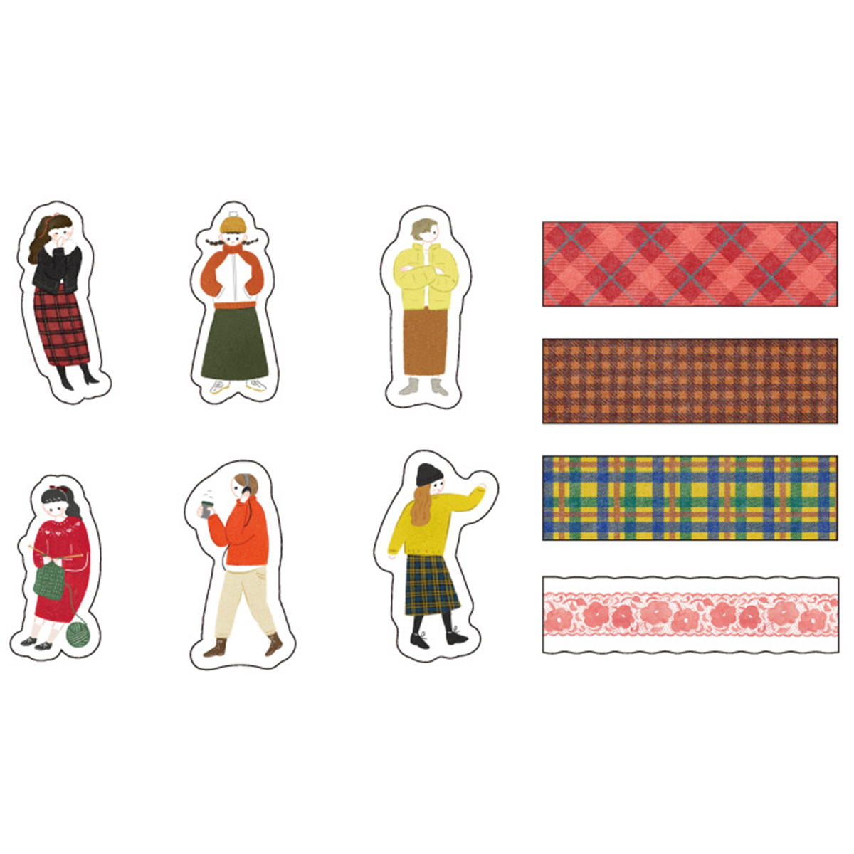 【まとめ買い】フレークシール 30P マイカラフルガール RED0356/371056