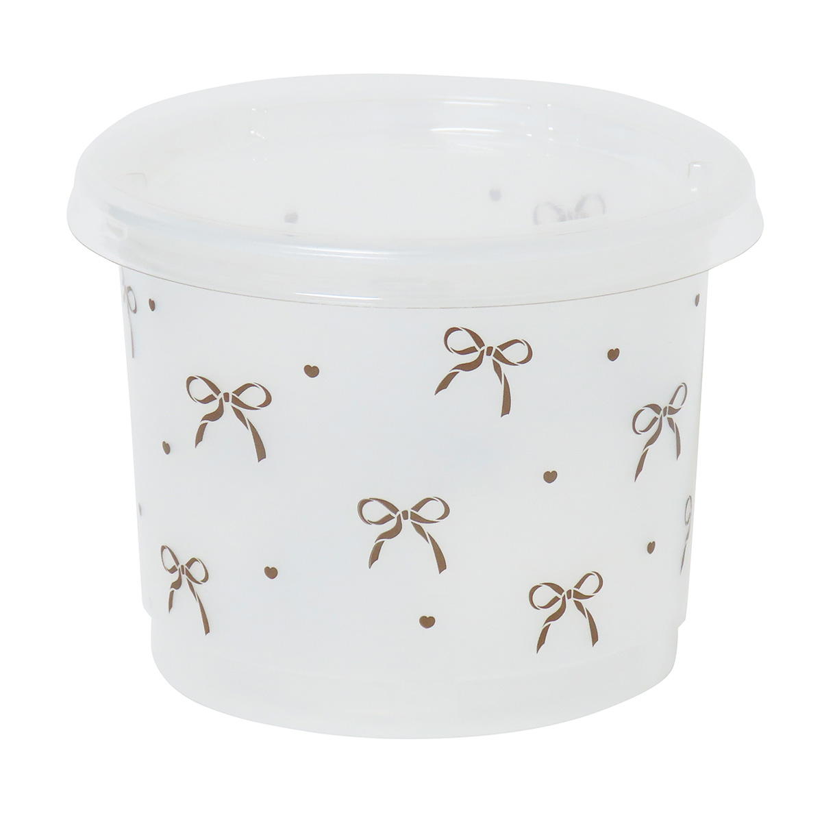 【まとめ買い】フードパック 丸型 リボン柄 3セット0490/371136