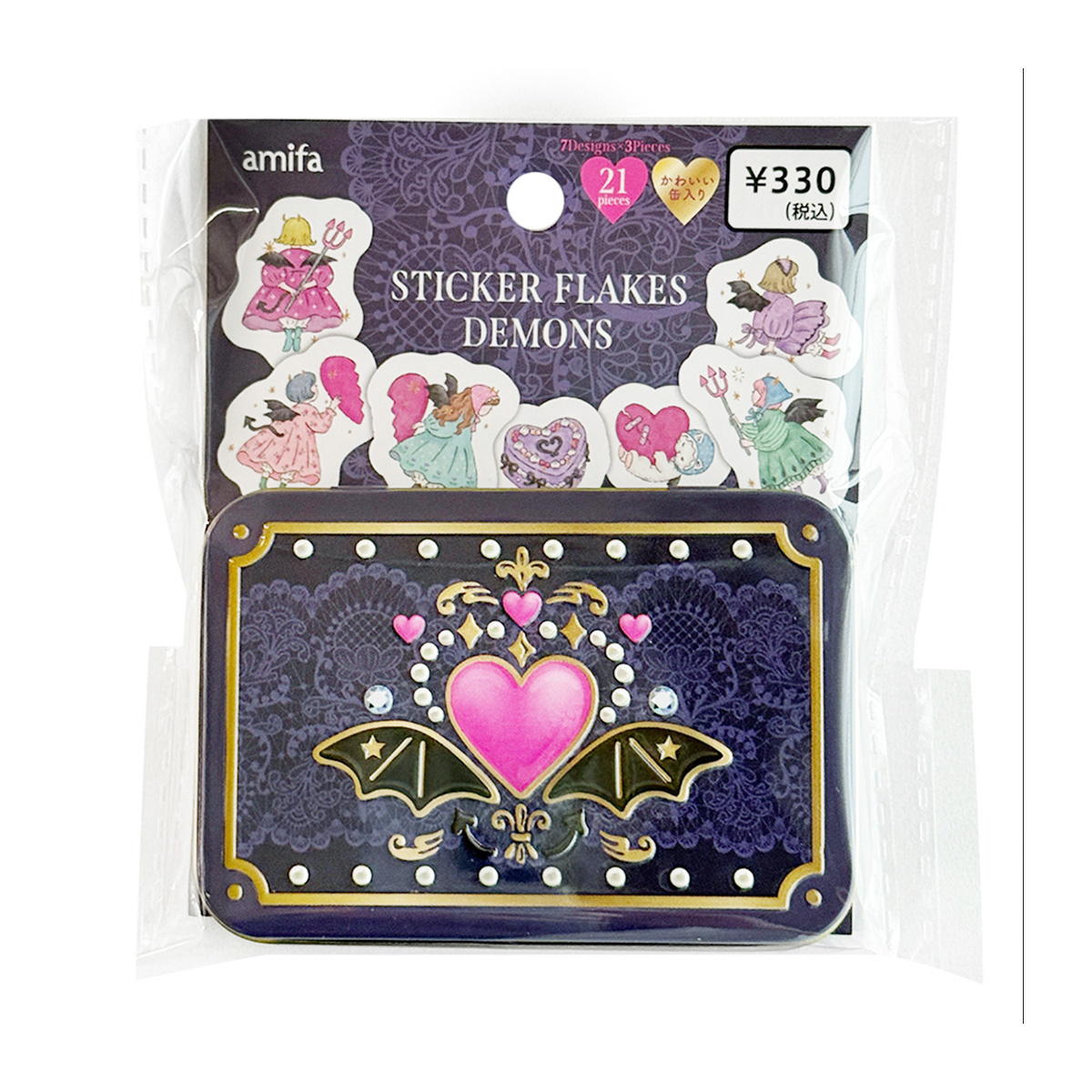 【まとめ買い】缶入りフレークシール 21P あくま 0356/371486