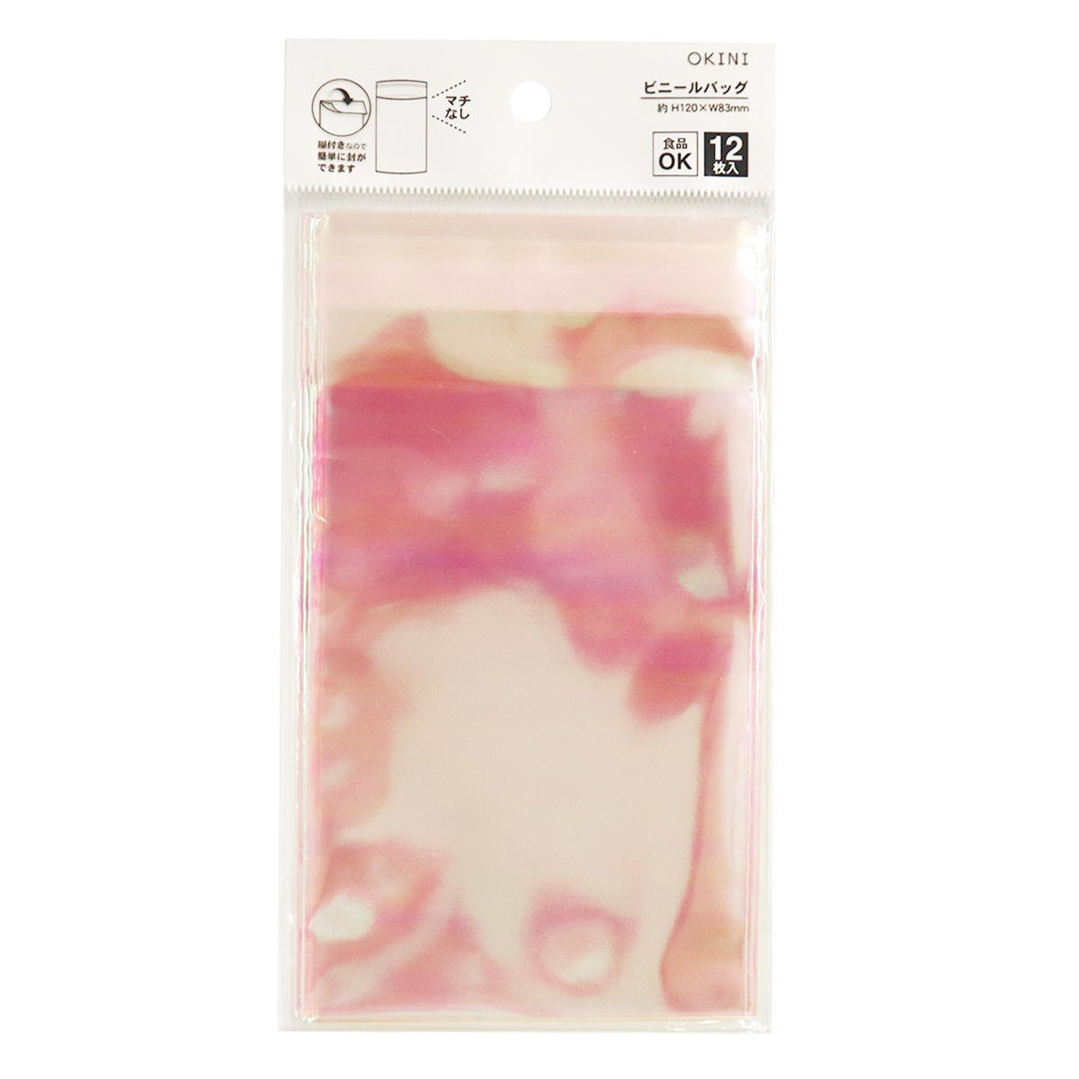 【まとめ買い】ビニールバッグ 糊付 12P オーロラ 12×8.3cm 0911/371640