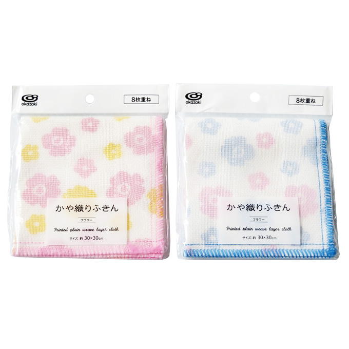 【まとめ買い】プリントかや織りふきん フラワー柄 1583/371987