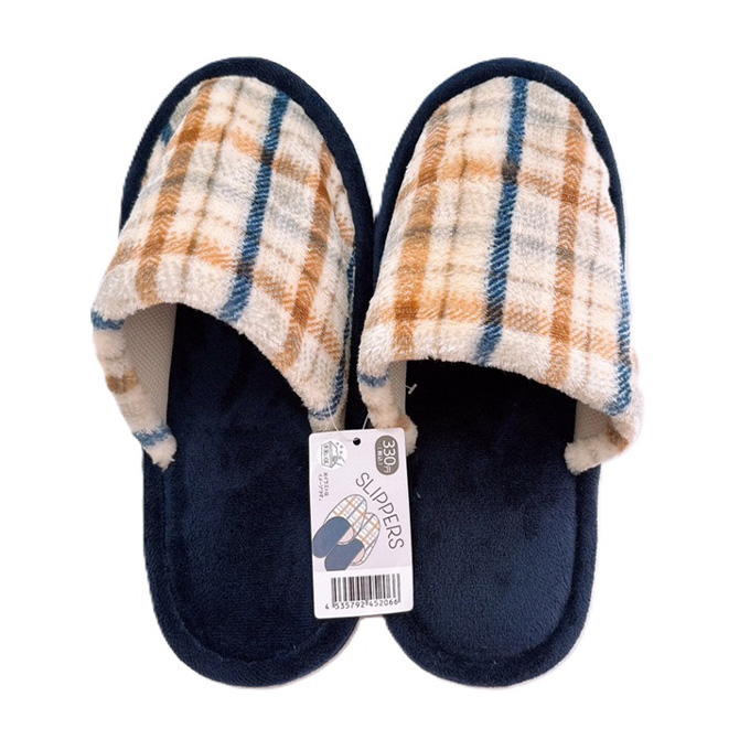 【まとめ買い】ライトルームスリッパ チェックBL 0834/375098