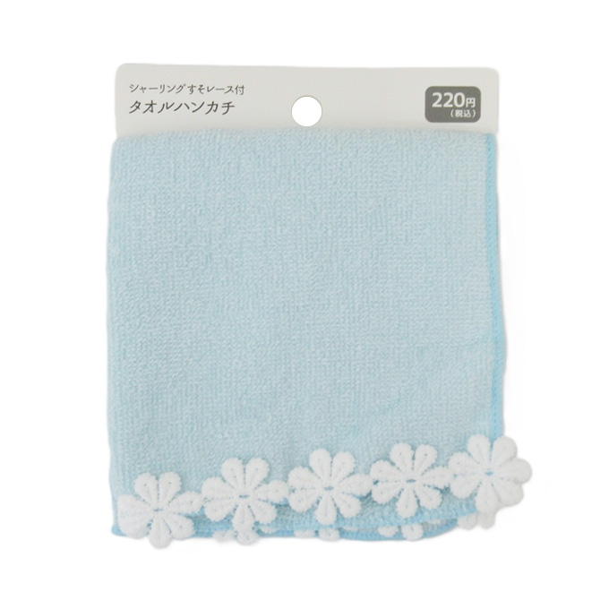 【まとめ買い】シャーリングすそレース付タオルハンカチ 0834/375165