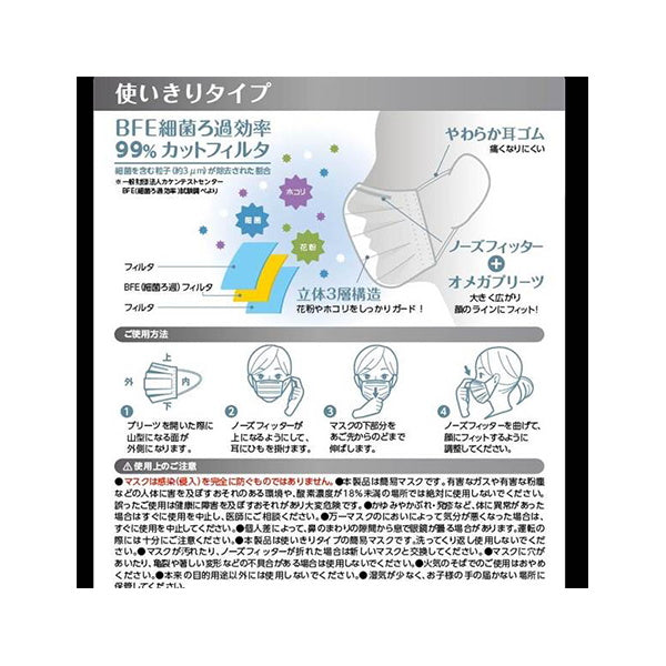 【まとめ買い】不織布マスク ブラック カラーマスク 7枚入 9001/456301